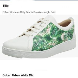 FITFLOP Leather Rally White and Green Sneakers
